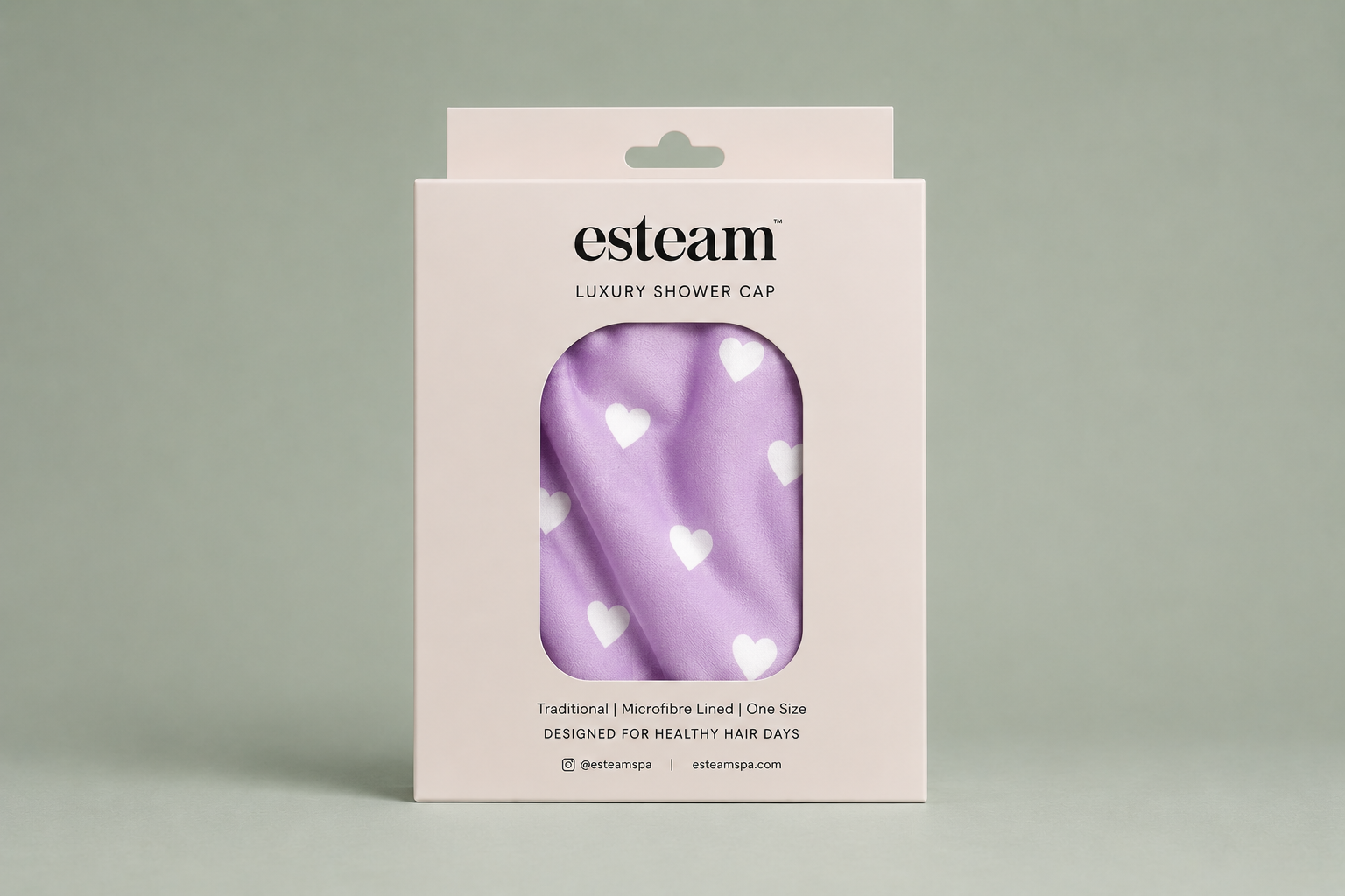 Luxury Shower Cap - Lilac Heart