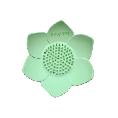 Esteam green lotus flower holder tray with a shower steamer