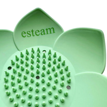 Esteam green lotus flower holder tray, side view
