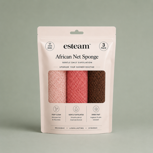 African Net Sponge - Blush, Peach & Cocoa
