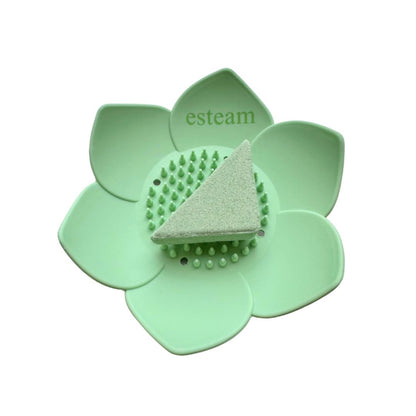 Esteam green lotus flower holder tray in the shower