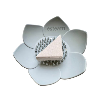 Esteam grey lotus flower holder tray in the shower