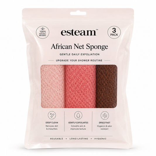 African Net Sponge - Blush, Peach & Cocoa