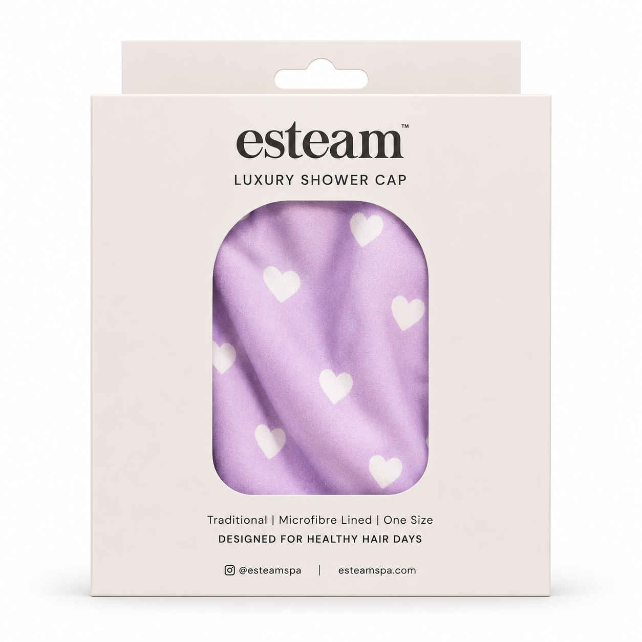 Luxury Shower Cap - Lilac Heart