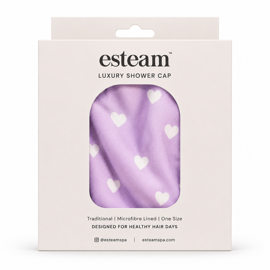 Luxury Shower Cap - Lilac Heart