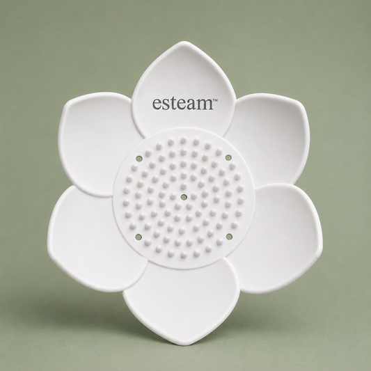 Lotus Flower Shower Steamer Holder Tray, White