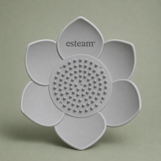 Lotus Flower Shower Steamer Holder Tray, Grey