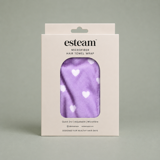 Microfibre Hair Towel Wrap - Lilac Heart