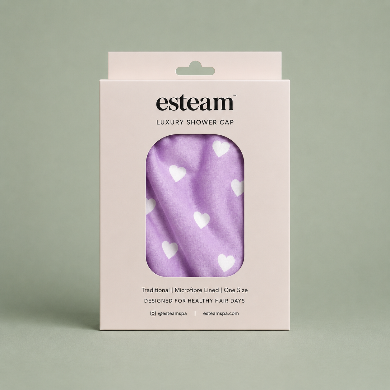 Luxury Shower Cap - Lilac Heart