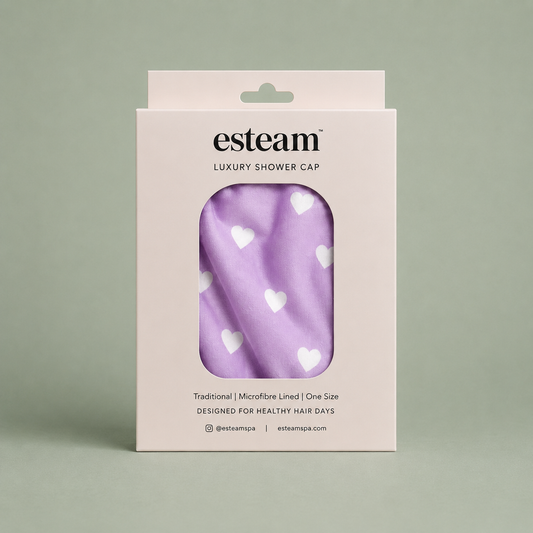 Luxury Shower Cap - Lilac Heart
